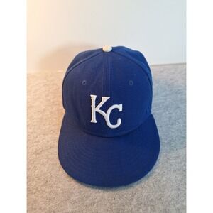 MLB Kansas City KC Royals Official On-Field Cap Hat New Era 59Fifty Sz 7 1/8